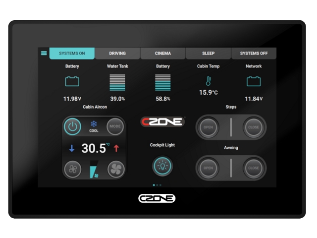 CZone Touch 7 Display Monotorização Eléctrico